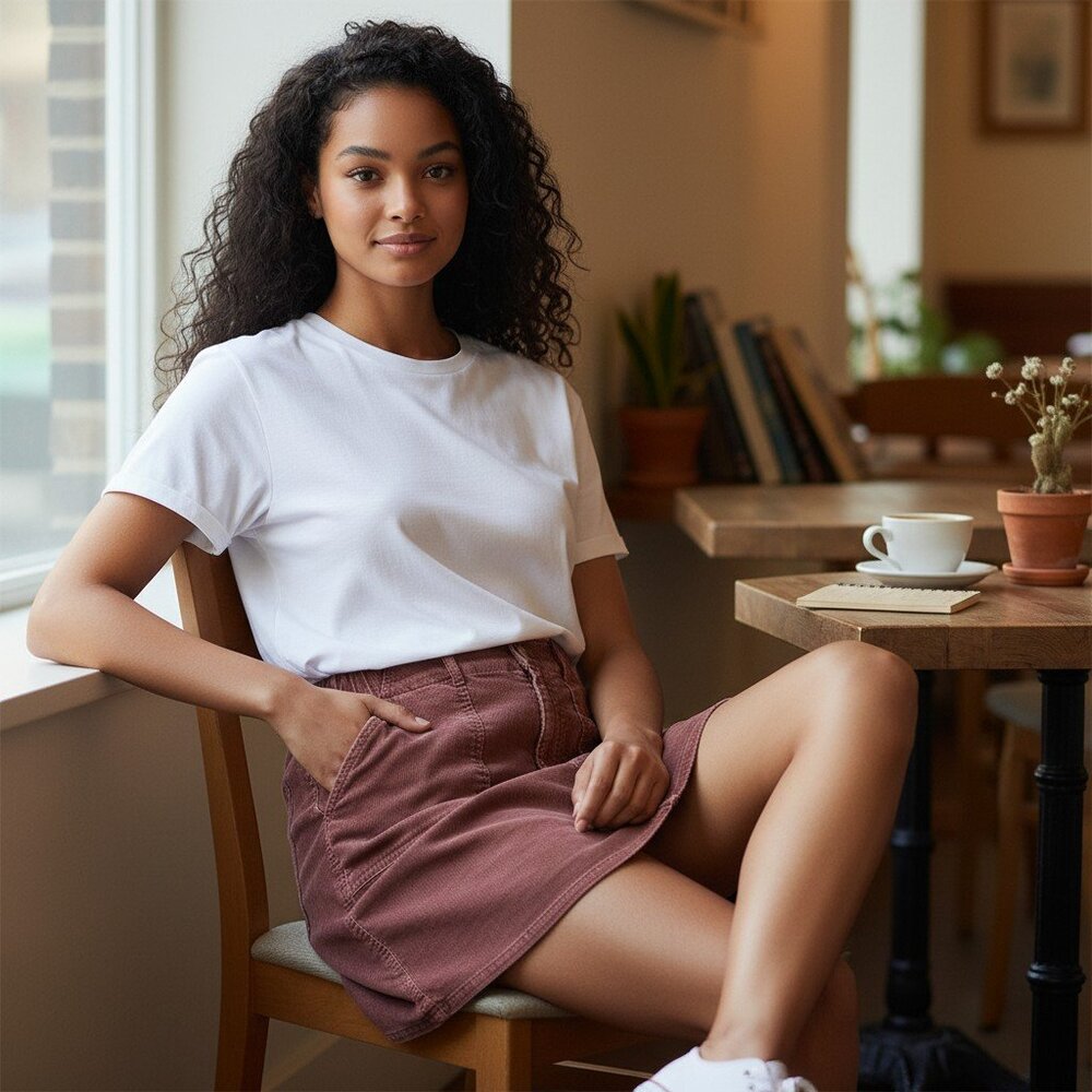 American Eagle Outfitters corduory rust burgundy highwaisted a-line mini skirt 8